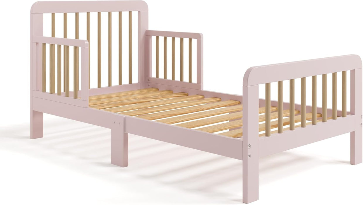 Stork Craft Pasadena Toddler Bed, Pink & Driftwood