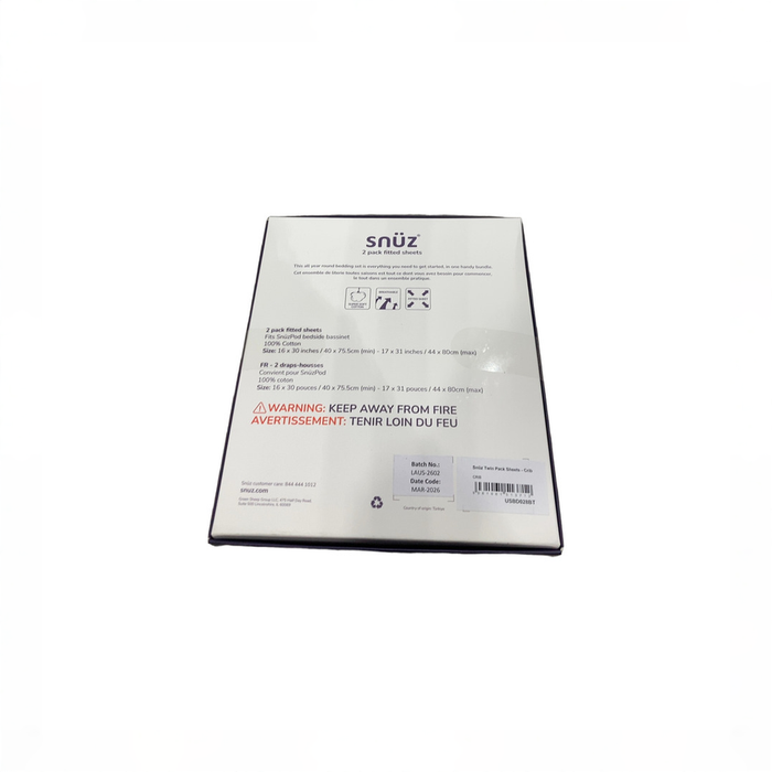 Shop DRAFT - Snuz 2 Pack Fitted Sheets, Sage/Cross at GoodBuy Gear