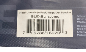 Shop AEIOU Metal Utensils 4 Pack, Sage/Oat Speckle at GoodBuy Gear