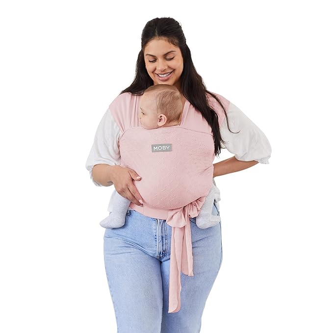 Petunia Pickle Bottom For Moby Wrap Baby Carrier, Easy, Rose Quartz Eyelet