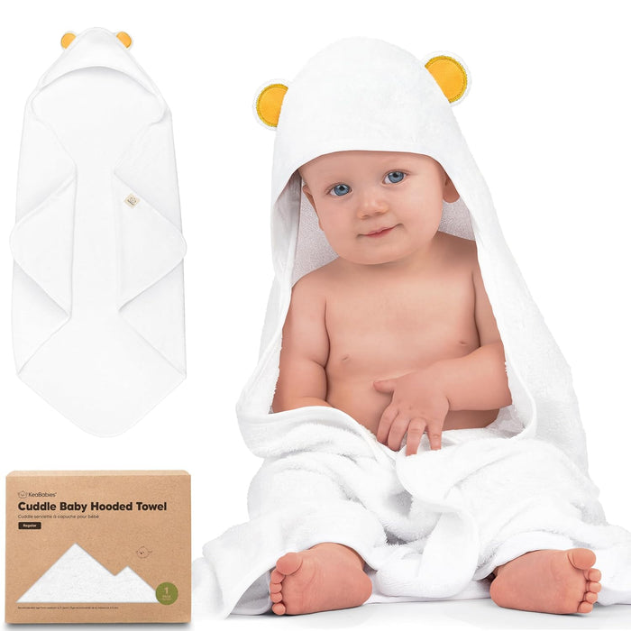 KeaBabies Baby Hooded Towel, Bear