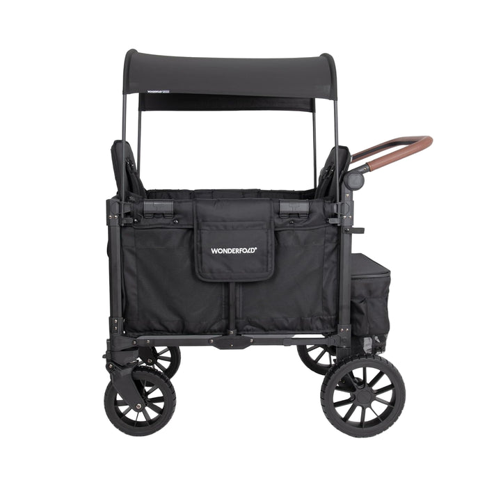 Wonderfold W2 Luxe Pro Double Stroller Wagon, Jet Black, 2 Seater