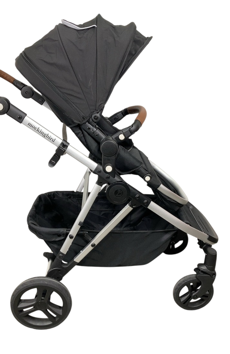 Shop Mockingbird Single to Double 2.0 Stroller, 2024, Black, Silver With Penny Leather, Watercolor Drops at GoodBuy Gear