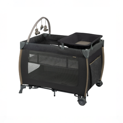Shop Monbebe Play Yard with Full-Size Rocking Bassinet, Castle Point at GoodBuy Gear