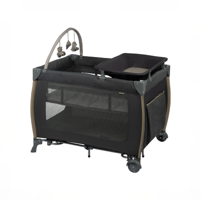 Shop Monbebe Play Yard with Full-Size Rocking Bassinet, Castle Point at GoodBuy Gear