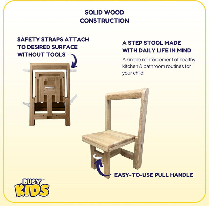 Busy Kids Fold 'N Store Step Stool, Natural