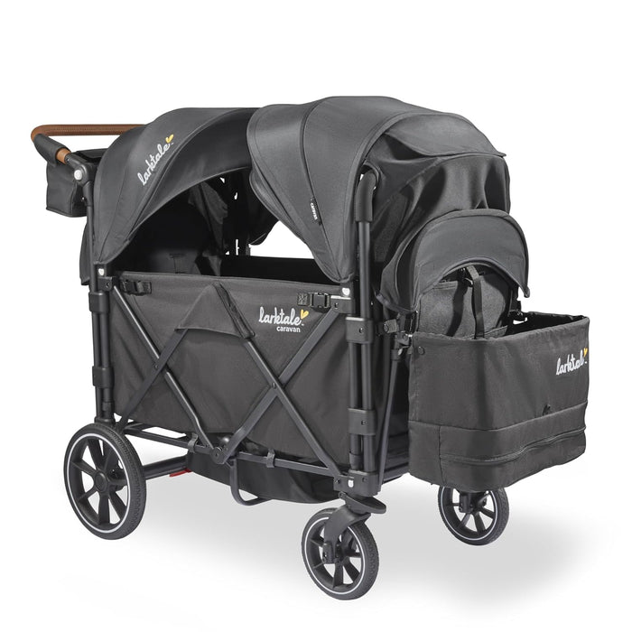 Larktale Caravan Stroller Wagon with Canopy Set, 2024, Black, Byron Black, Byron Black