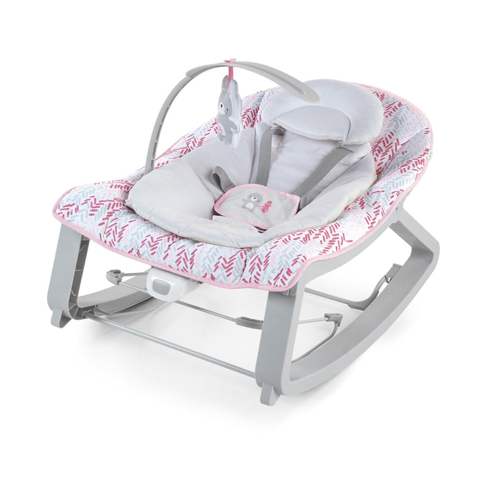 Ingenuity Keep Cozy 3-in-1 Grow With Me Bouncer & Rocker, Pink Lily