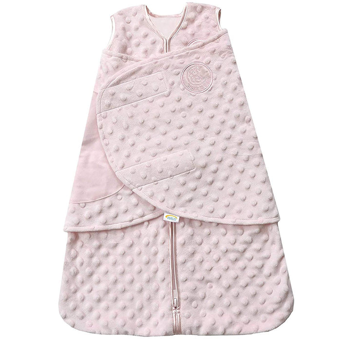 Halo Sleepsack Swaddle Plushy Dot Velboa, Newborn, Pink