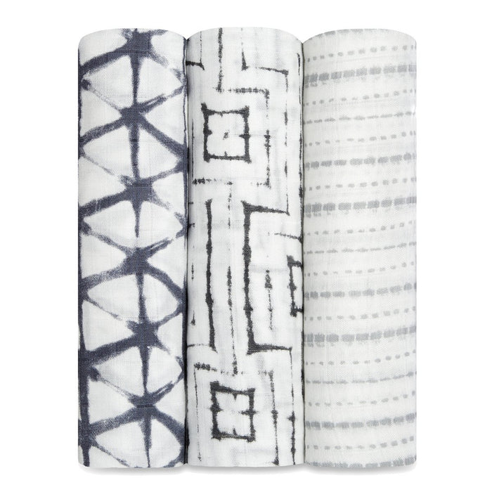 Aden + Anais Silky Soft Swaddles (3 Pack), Pebble Shibori