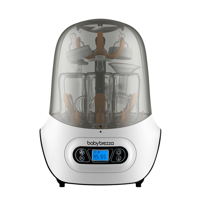 Shop Baby Brezza One Step Baby Bottle Sanitizer and Dryer (Steam Sterilizer), White on Black at GoodBuy Gear