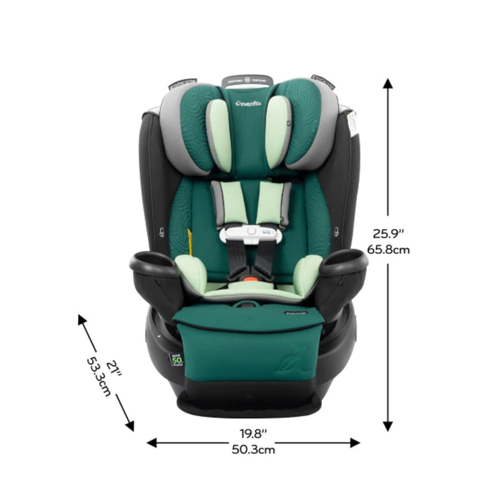 Shop Evenflo Revolve 360 Extend All-in-One Rotating Car Seat with Green & Gentle Fabric, Emerald, 2025 at GoodBuy Gear