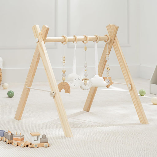 Shop Comfy Cubs Wooden Play Gym, Natural Wood at GoodBuy Gear