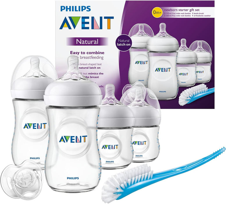 Philips Avent Natural Baby Bottle Newborn Starter Gift Set, Clear