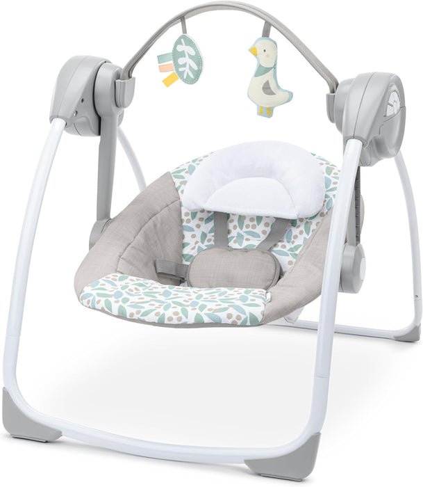 Ingenuity Comfort 2 Go Compact Portable Baby Swing, Endless Blooms