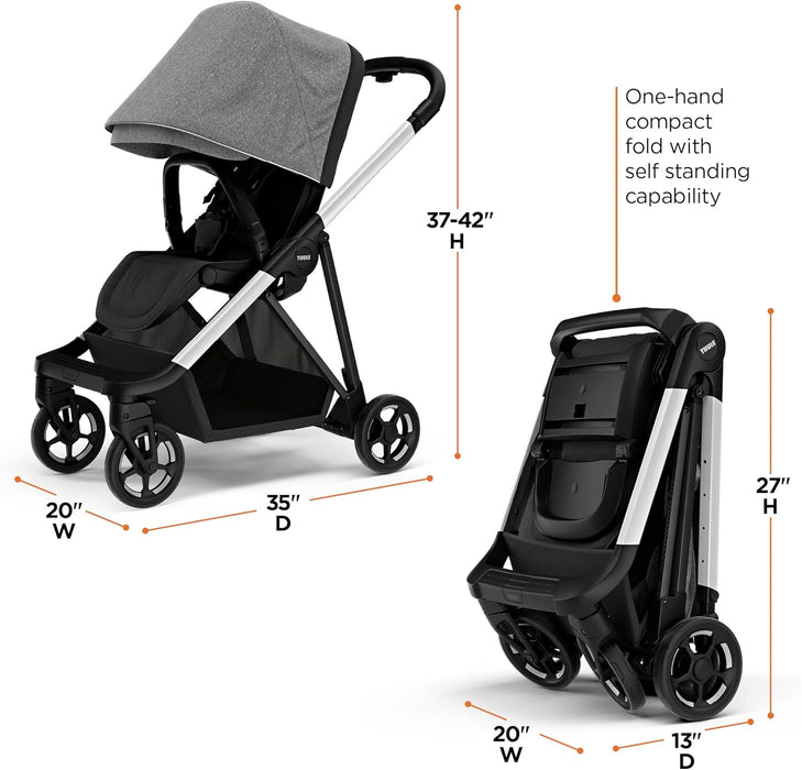 Thule Shine Stroller, Aluminum, 2023, Grey Melange