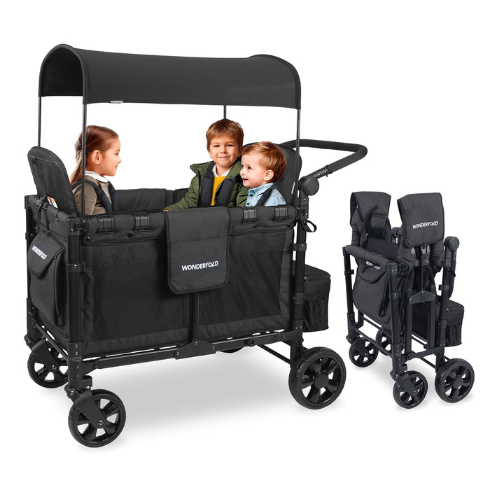 Wonderfold W4 Elite Stroller Wagon, Volcanic Black, 2024