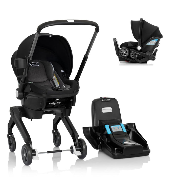 Evenflo Shyft Dual Ride Infant Car Seat Stroller Combo, 2024, Beaufort Black, Original Model