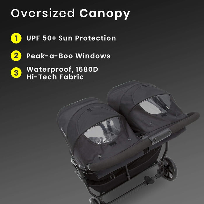 Jeep Destination Ultralight Side x Side Double Stroller, Midnight, 2025