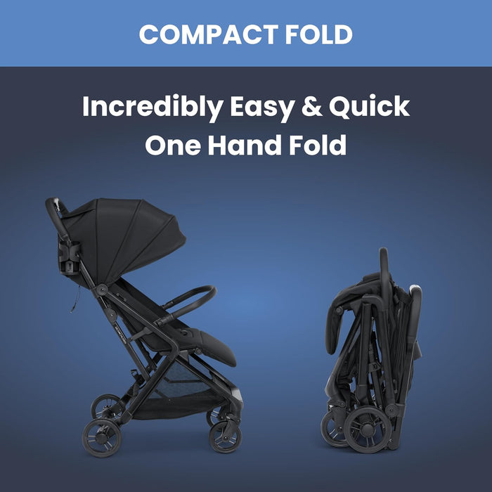 Delta Children Icon Ultra Compact Travel Stroller, Black, 2025