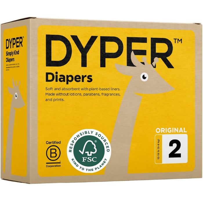 DYPER Bamboo Diapers, Size 2, 192 Count