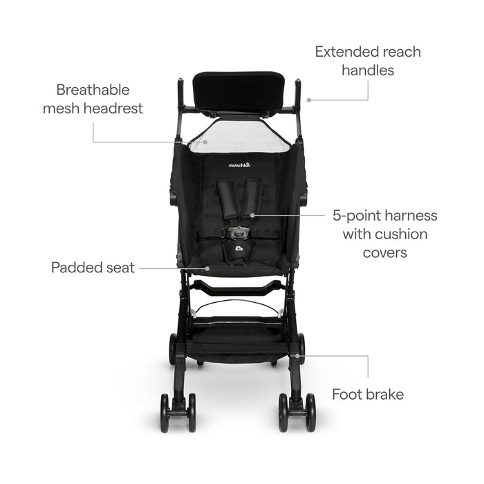 Munchkin Sparrow Ultra Compact Stroller, Black, unknown