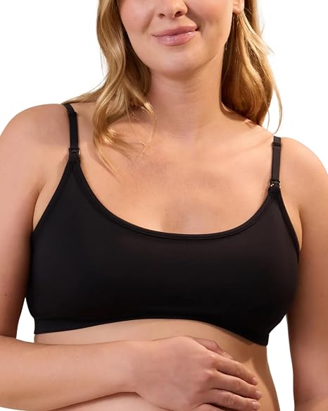 Kindred Bravely French Terry Maternity & Nursing Bralette, Black, Large, Regular