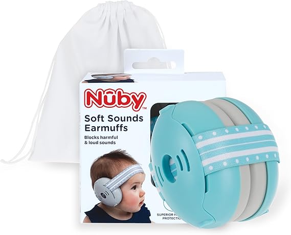 Nuby Soft Sounds Baby Earmuffs, Blue