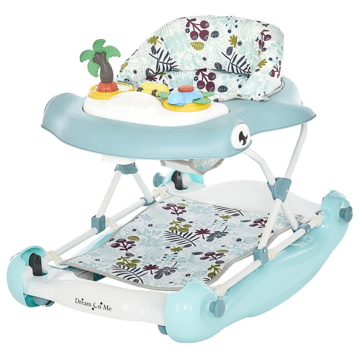 Dream On Me Aloha Fun 2-in-1 Walker And Rocker, Blue