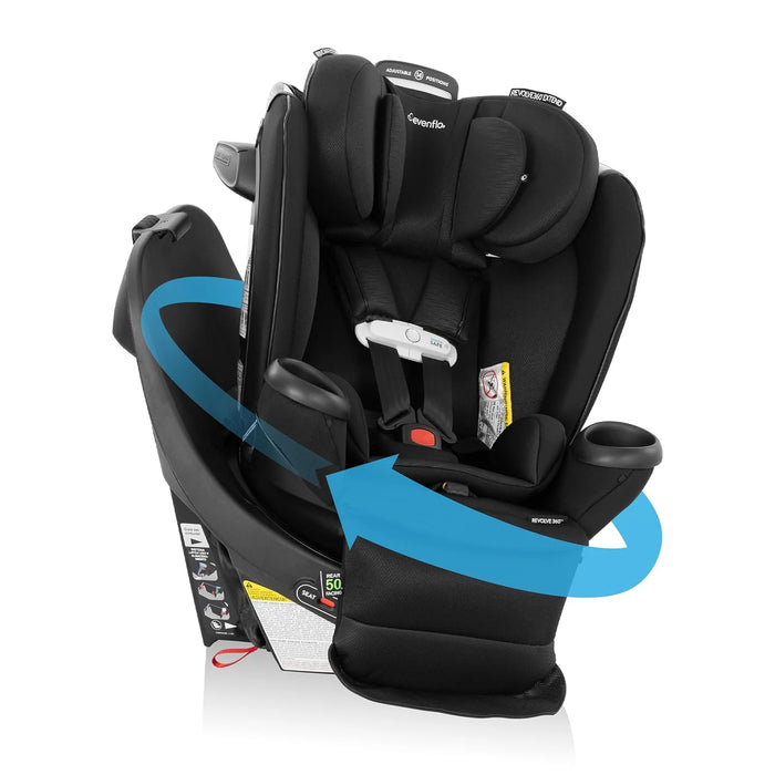 Evenflo Revolve 360 Extend All-in-one Rotational Car Seat With SensorSafe, 2024, Onyx Black