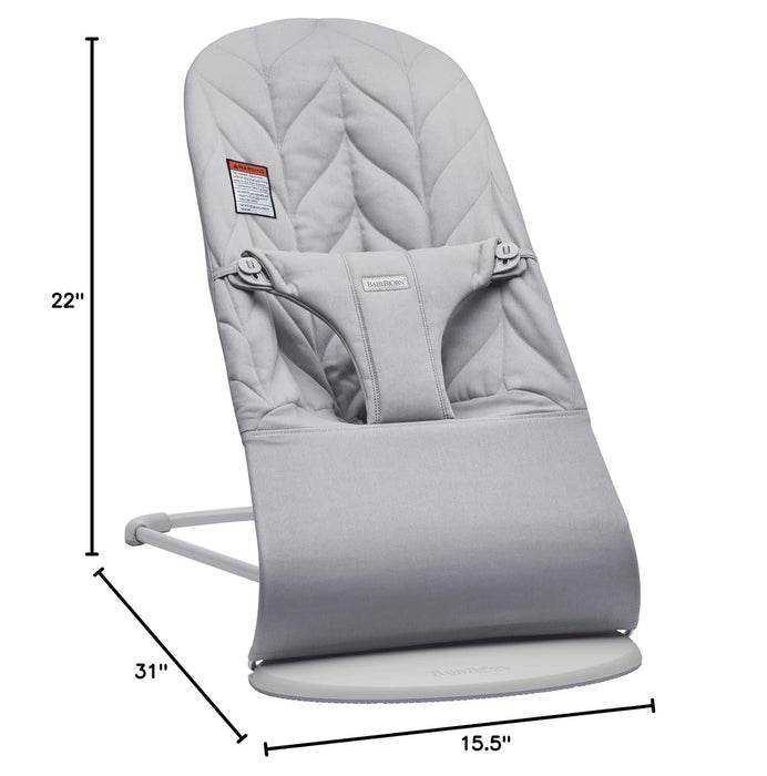 BabyBjorn Bouncer Bliss, Light Gray Frame, Light Gray Cotton Petal Quilt