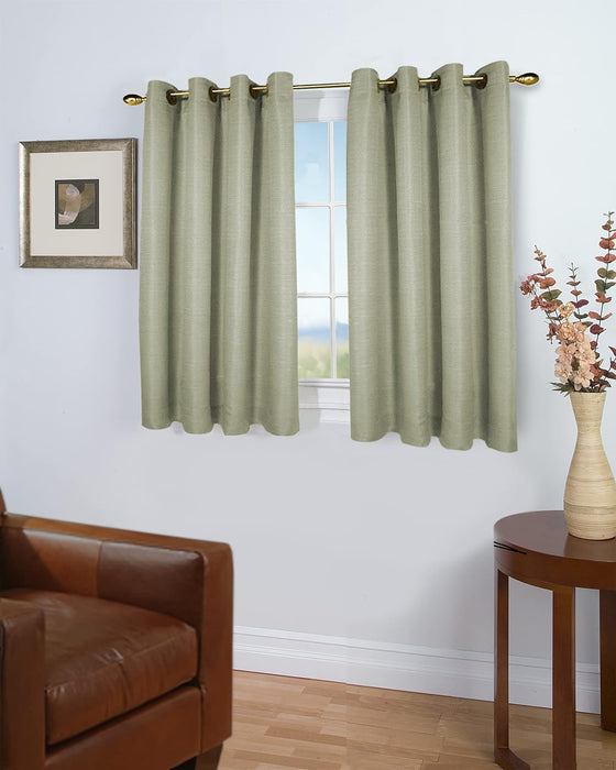 Ricardo Trading Grasscloth Window Panel Curtains, Silver Sage, 54"W x 54"L, Wand
