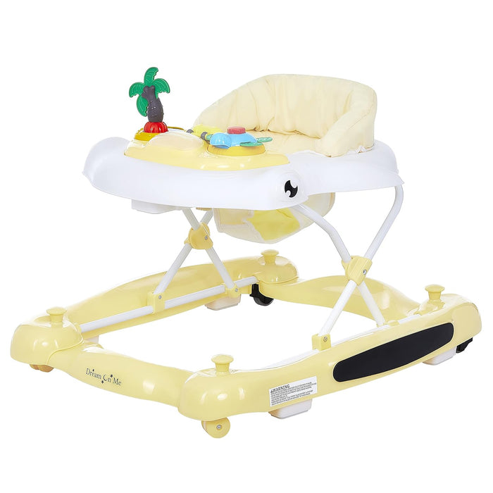 Dream On Me Aloha Fun 2-in-1 Walker And Rocker, Yellow
