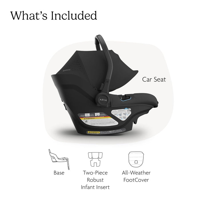 UPPAbaby Aria V2 Infant Car Seat, 2025, Jake (Charcoal/Black Leather)