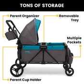 Shop Delta Children Jeep Sport All-Terrain Stroller Wagon, Grey with Blue Moon at GoodBuy Gear
