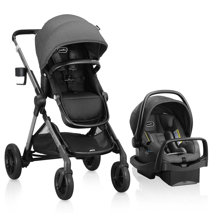 Shop Evenflo Pivot Xpand Travel System with LiteMax Infant Car Seat, 2024, Sabino Gray at GoodBuy Gear