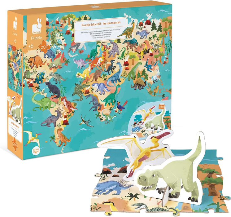 Janod Dinosaurs of the World 3D Puzzle 200 Pieces