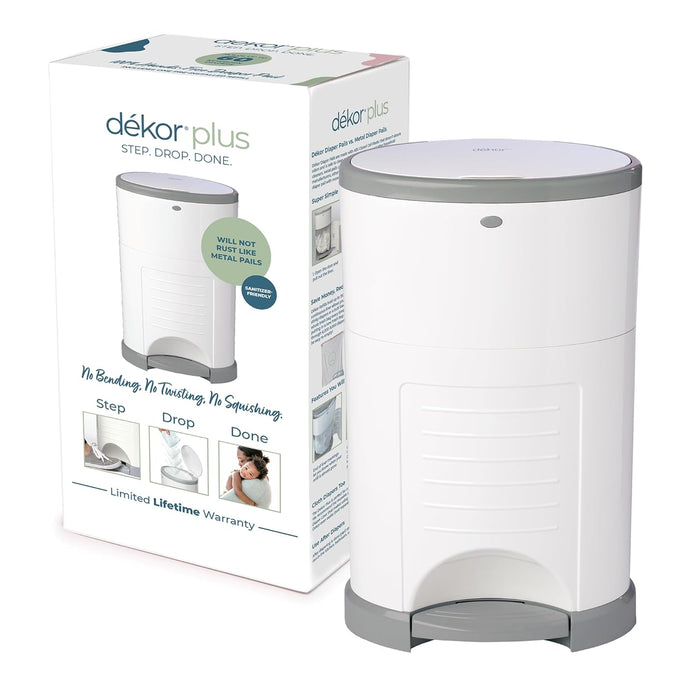 Diaper Dekor Plus Diaper Pail, White