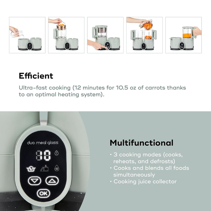 Babymoov Duo Meal Glass Food Maker, Celadon Green