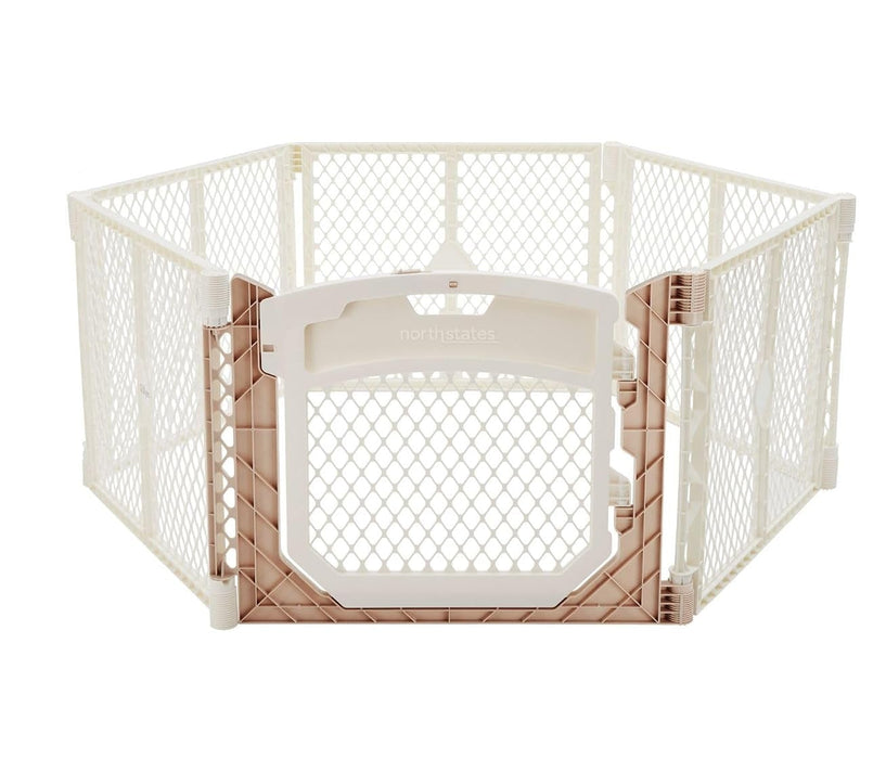 Toddleroo By North States Superyard Ultimate Playard, 6 Panel, ivory