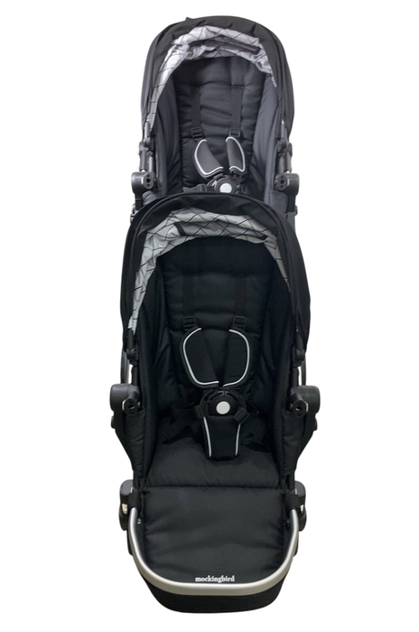 Shop Mockingbird Single to Double 2.0 Stroller with 2nd Seat, Black, Windowpane, Silver With Penny Leather, 2024 at GoodBuy Gear