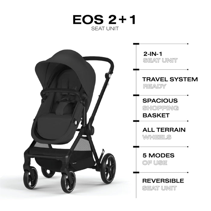 Cybex Eos Stroller, 2024, Black, Moon Black