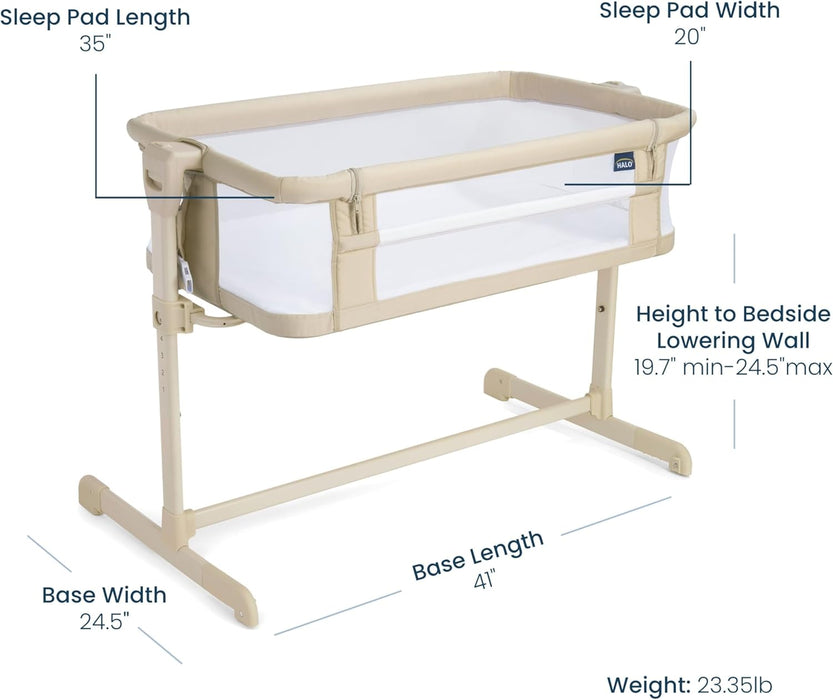 Halo 2-in-1 BassiNest Bedside Sleeper, Oat