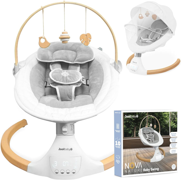 Jool Nova Baby Swing, Wood/White