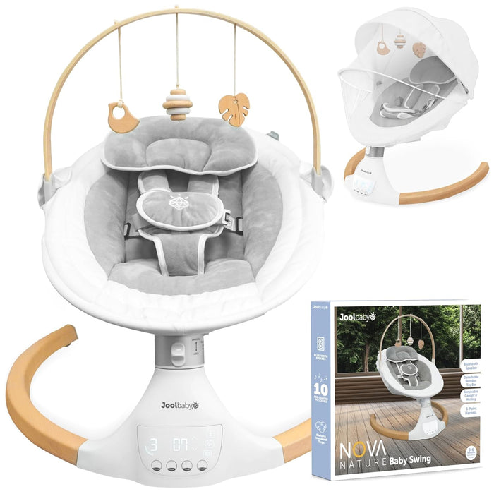 Jool Nova Nature Baby Swing, Wood/White