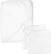 Shop Honest Baby 3-piece Organic Cotton Hooded Towel Set, White at GoodBuy Gear