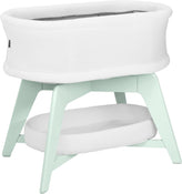 Shop TruBliss Evi Smart Bassinet with Smart Technology, White with Mint Base at GoodBuy Gear