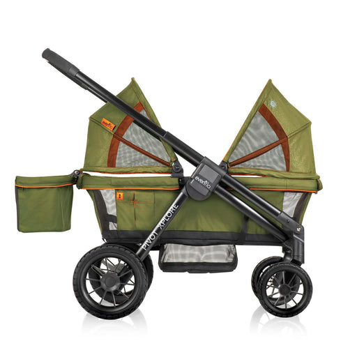 Shop Evenflo Pivot Xplore All-Terrain Double Stroller Wagon, Ranger Green, 2024 at GoodBuy Gear
