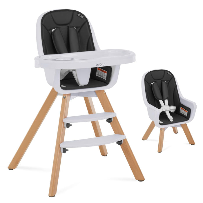 Evolur Zoodle 3-in-1 High Chair, Black