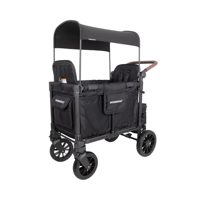 Wonderfold W2 Luxe Pro Double Stroller Wagon, Jet Black, 2 Seater